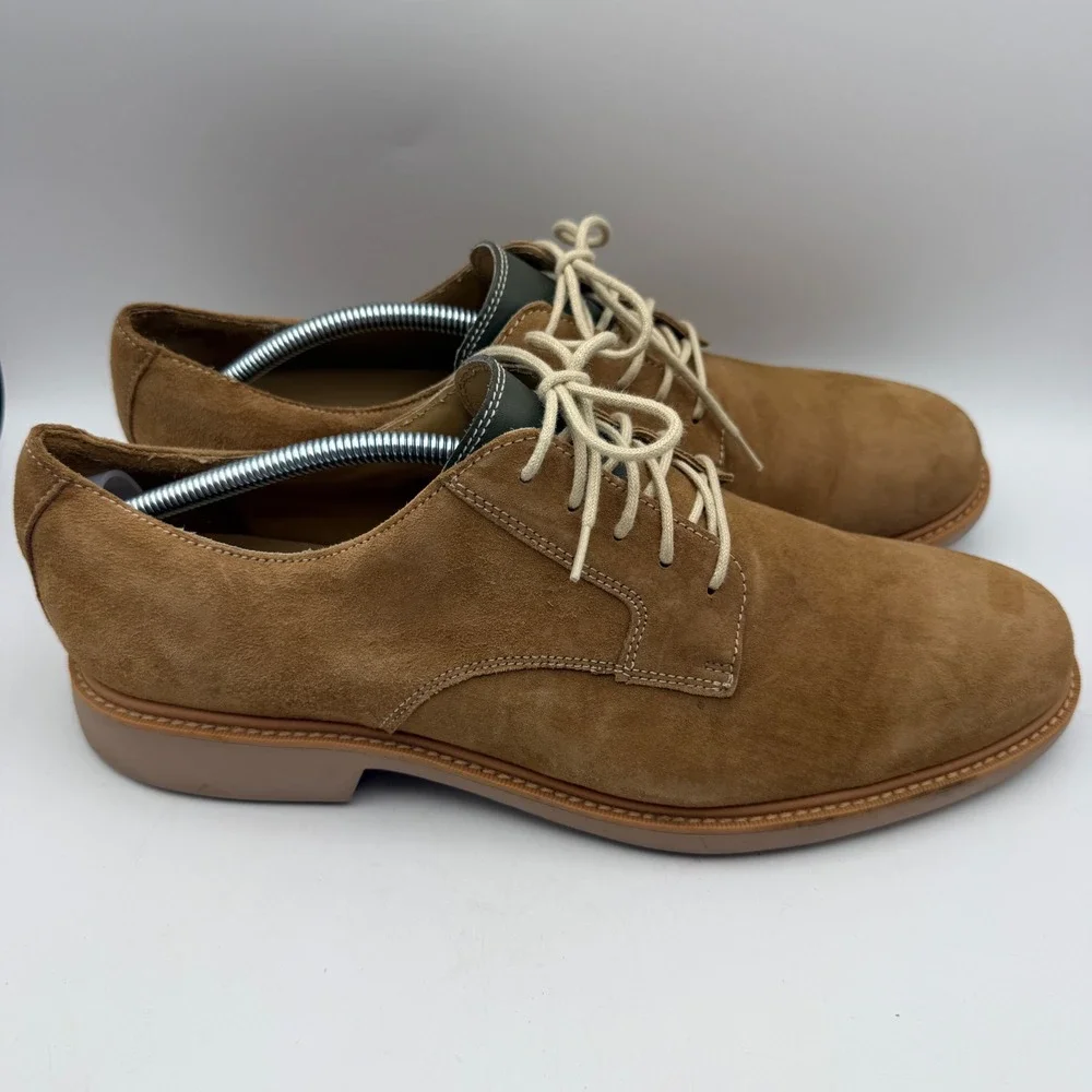 Cole Haan Grand.OS Derby Shoes Mens 11.5 Tan Suede Plain Toe C13800